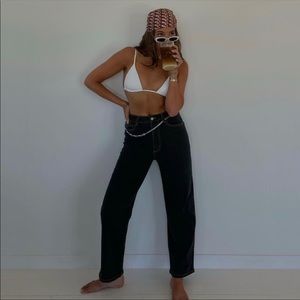 WeWoreWhat High Rise Dad Jeans Dani blue black